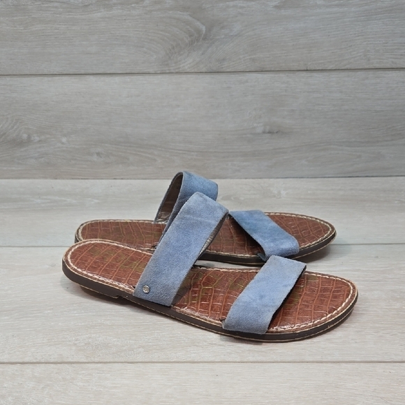 Sam Edelman Shoes - Sam Edelman Women Suede Double Strap Sandals Flats Shoes Sz 8M